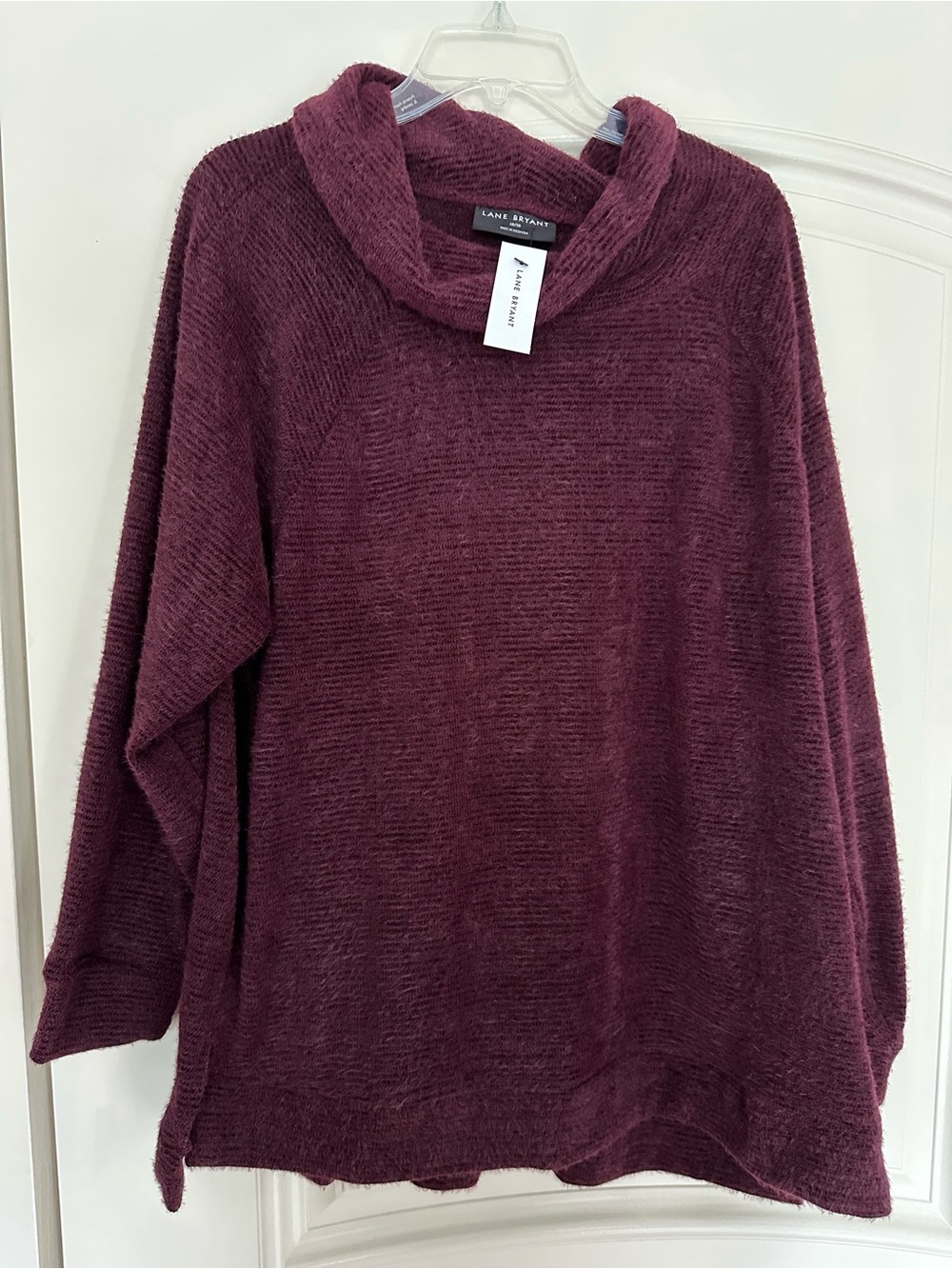 Lane Bryant Plush Cowl Neck Sweater - burgundy, NWT